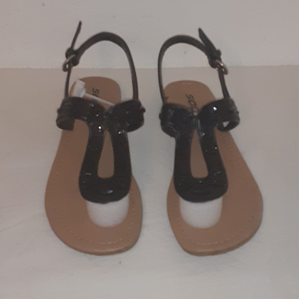 Soda black PU dotta-s sandals